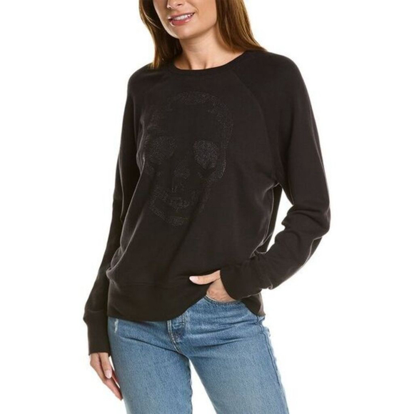 Zadig & Voltaire Upper Skull Studs sweatshirt noir black pullover studded medium - Picture 1 of 6